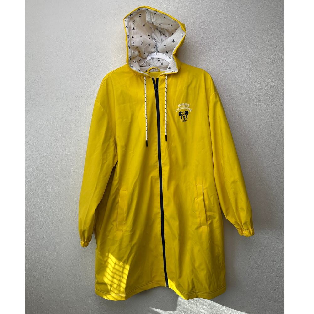 Disney Paris Minnie Mouse Yellow Rain Jacket Women XL - Picture 2 of 16